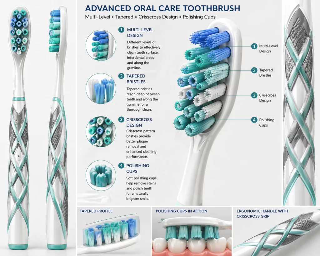 Advanced oral care toothbrush